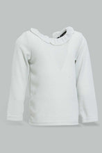 Load image into Gallery viewer, Redtag-Silver-Shimmer-Frill-Full-Sleeves-Collar-Blouse-Blouses-Infant-Girls-3 to 24 Months
