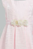 Redtag-Pink-Satin-Sleeveless-Flower-Belt-Dress-Dresses-Infant-Girls-3 to 24 Months