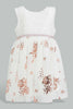 Redtag-Ivory-Flower-Print-Sleeveless-Dress-Dresses-Infant-Girls-3 to 24 Months