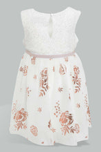 Load image into Gallery viewer, Redtag-Ivory-Flower-Print-Sleeveless-Dress-Dresses-Infant-Girls-3 to 24 Months
