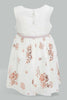 Redtag-Ivory-Flower-Print-Sleeveless-Dress-Dresses-Infant-Girls-3 to 24 Months