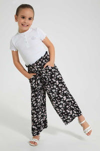Redtag-White-Short-Sleeve-T-Shirt-With-Half-Placket-Colour:White,-Filter:Girls-(2-to-8-Yrs),-Girls-T-Shirts,-New-In,-New-In-GIR,-Non-Sale,-S22B,-Section:Kidswear,-TBL-Girls-2 to 8 Years