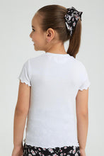 تنزيل الصورة على معرض الصور، Redtag-White-Short-Sleeve-T-Shirt-With-Half-Placket-Colour:White,-Filter:Girls-(2-to-8-Yrs),-Girls-T-Shirts,-New-In,-New-In-GIR,-Non-Sale,-S22B,-Section:Kidswear,-TBL-Girls-2 to 8 Years
