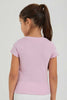 Redtag-Purple-Short-Sleeve-T-Shirt-With-Half-Placket-Blouses-Girls-2 to 8 Years