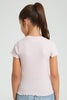 Redtag-Pink-Short-Sleeve-T-Shirt-With-Half-Placket-Plain-Girls-2 to 8 Years