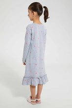 Load image into Gallery viewer, Redtag-Girl-Owl-Placement-Print-&amp;-Aop-Nightshirt-Nightshirts-Girls-2 to 8 Years
