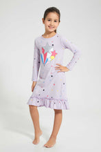 Load image into Gallery viewer, Redtag-Girl-Star-Placement-Print-&amp;-Aop-Nightshirt-Nightshirts-Girls-2 to 8 Years

