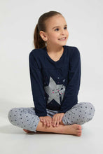 Load image into Gallery viewer, Redtag-Printed-Long-Sleeve-Pyjama-Sets-Pyjama-Sets-Girls-2 to 8 Years
