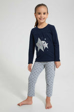 Load image into Gallery viewer, Redtag-Printed-Long-Sleeve-Pyjama-Sets-Pyjama-Sets-Girls-2 to 8 Years
