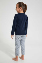 Load image into Gallery viewer, Redtag-Printed-Long-Sleeve-Pyjama-Sets-Pyjama-Sets-Girls-2 to 8 Years
