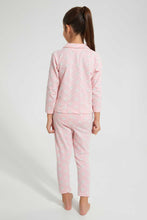 Load image into Gallery viewer, Redtag-Aop-Front-Opened-Long-Sleeve-Pyjama-Sets-Pyjama-Sets-Girls-2 to 8 Years
