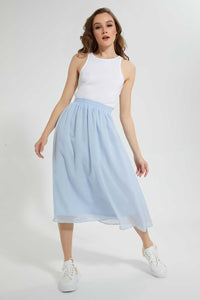 Redtag-Blue-Gathered-Skirt-Skirts-Women's-