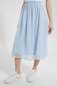 Redtag-Blue-Gathered-Skirt-Skirts-Women's-