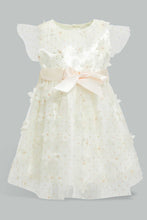 Load image into Gallery viewer, Redtag-Ivory-Flower-All-Over-Patch-Work-Sleeveless-Dress-Dresses-Infant-Girls-3 to 24 Months
