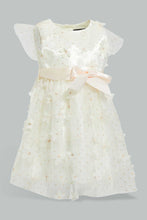 Load image into Gallery viewer, Redtag-Ivory-Flower-All-Over-Patch-Work-Sleeveless-Dress-Dresses-Infant-Girls-3 to 24 Months
