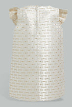 Load image into Gallery viewer, Redtag-Ivory-Jacquard-Peterpan-Colar-Sleeveless-Dress-Dresses-Infant-Girls-3 to 24 Months
