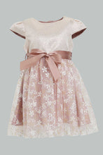 Load image into Gallery viewer, Redtag-Coral-Flower-Artwork-Printed-Mesh-Dress-Dresses-Infant-Girls-3 to 24 Months
