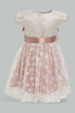 Load image into Gallery viewer, Redtag-Coral-Flower-Artwork-Printed-Mesh-Dress-Dresses-Infant-Girls-3 to 24 Months
