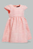 Redtag-Coral-Jacquard-Cap-Sleeves-Dress-Dresses-Infant-Girls-3 to 24 Months