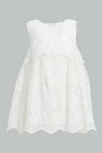 Load image into Gallery viewer, Redtag-Scallop-Lace-Tiered-Yoke-Dresses-Infant-Girls-3 to 24 Months
