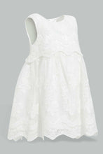 Load image into Gallery viewer, Redtag-Scallop-Lace-Tiered-Yoke-Dresses-Infant-Girls-3 to 24 Months
