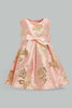 Redtag-Coral-Jacquard-Front-Pleats-Dress-Dresses-Infant-Girls-3 to 24 Months