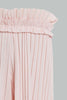 Redtag-White-&-Coral-Flower-Artwork-Short-Sleeves-T-Shirt-With-Trouser-Sets-Infant-Girls-3 to 24 Months