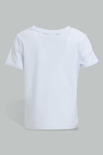 تنزيل الصورة على معرض الصور، Redtag-White-&amp;-Coral-Flower-Artwork-Short-Sleeves-T-Shirt-With-Trouser-Sets-Infant-Girls-3 to 24 Months
