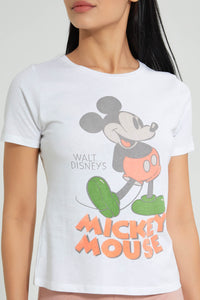 Redtag-White-Mickey-Print-T-Shirt-Colour:White,-Filter:Women's-Clothing,-New-In,-New-In-Women,-Non-Sale,-S22B,-Section:Women,-Women-T-Shirts-Women's-