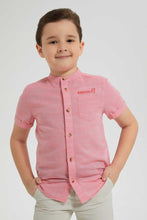 Load image into Gallery viewer, Redtag-Red-Short-Sleeve-Mandarin-Collar-Shirt-Casual-Shirts-Boys-2 to 8 Years
