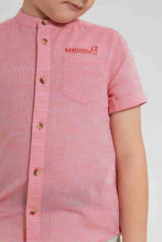 Load image into Gallery viewer, Redtag-Red-Short-Sleeve-Mandarin-Collar-Shirt-Casual-Shirts-Boys-2 to 8 Years
