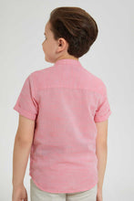 Load image into Gallery viewer, Redtag-Red-Short-Sleeve-Mandarin-Collar-Shirt-Casual-Shirts-Boys-2 to 8 Years
