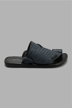 Load image into Gallery viewer, Redtag-Navy-Textured-Traditional-Sandal-Casual-Sandals-Men&#39;s-
