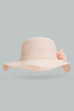 Load image into Gallery viewer, Redtag-Pink-Floral-Embellished-Hat-For-Girls-Colour:Pink,-Filter:Girls-Accessories,-GIR-Caps,-New-In,-New-In-GIR-ACC,-Non-Sale,-S22B-Girls-
