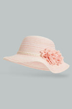 Load image into Gallery viewer, Redtag-Pink-Floral-Embellished-Hat-For-Girls-Colour:Pink,-Filter:Girls-Accessories,-GIR-Caps,-New-In,-New-In-GIR-ACC,-Non-Sale,-S22B-Girls-
