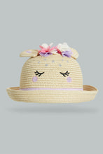 Load image into Gallery viewer, Redtag-Beige-Ear-Embellished-Hat-For-Girls-Colour:Beige,-Filter:Girls-Accessories,-GIR-Caps,-New-In,-New-In-GIR-ACC,-Non-Sale,-S22B-Girls-
