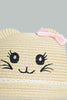 Redtag-Beige-Bow-Embellished-Hat-For-Girls-Colour:Beige,-Filter:Girls-Accessories,-GIR-Caps,-New-In,-New-In-GIR-ACC,-Non-Sale,-S22B-Girls-