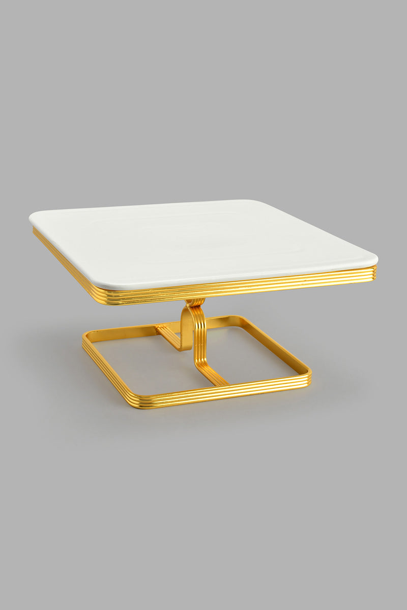 Redtag-Gold-Square-Platter-With-Golden-Stand-Platter-Home-Dining-