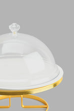 Load image into Gallery viewer, Redtag-Gold-Cake-Stand-With--Dome-And--Golend-Stand-Bakeware-Home-Dining-
