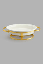 Load image into Gallery viewer, Redtag-Gold-Oval-Food-Wormer-Serving-Dish-Home-Dining-
