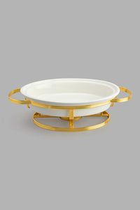 Redtag-Gold-Oval-Food-Wormer-Serving-Dish-Home-Dining-