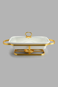 Redtag-Gold-Rectangle-Food-Wormer-Serving-Dish-Home-Dining-