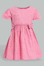 Load image into Gallery viewer, Redtag-Pink-Star-Printed-Cap-Sleeve-Dress-Dresses-Infant-Girls-3 to 24 Months
