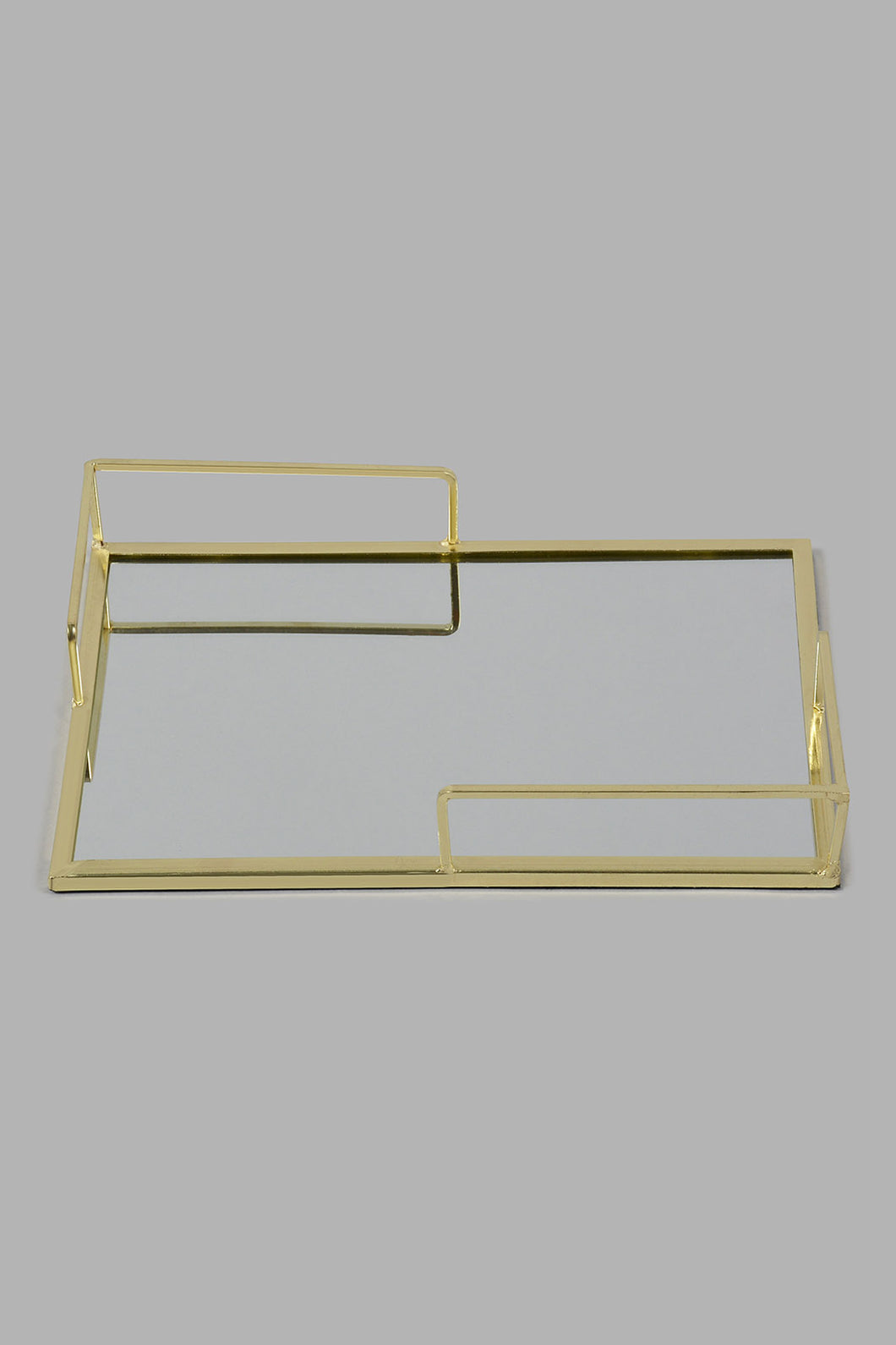 Redtag-Silver-Metal-Rectangle-Tray-With-Mirror-0,-Colour:Silver,-Filter:Home-Decor,-HMW-HOM-Trays,-New-In,-New-In-HMW-HOM,-Non-Sale,-S22B,-Section:Homewares-Home-Decor-