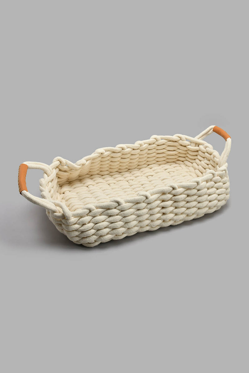 Redtag-White-Cotton-Rope-Woven-Rectangle-Basket-(XLarge)-Laundry-Hampers-Home-Bathroom-