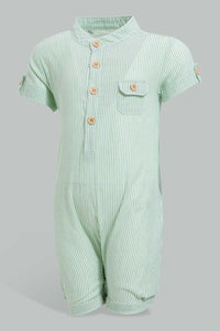 Redtag-Green-Kurta-Romper-Rompers-Baby-0 to 12 Months