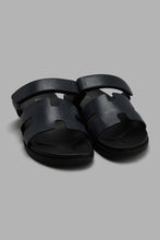 Load image into Gallery viewer, Redtag-Navy-H-Strap-Slide-Sandal-Sandals-Men&#39;s-
