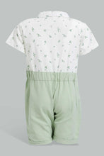 Load image into Gallery viewer, Redtag-Mint-And-White-Romper-With-Suspender-Rompers-Baby-0 to 12 Months
