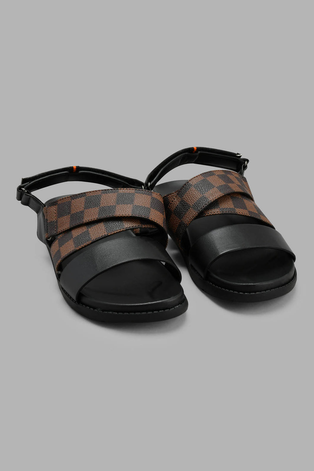 Redtag-Black-Colour-Block-Sandal-With-Backstrap-Sandals-Men's-