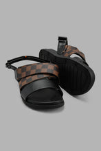 Load image into Gallery viewer, Redtag-Black-Colour-Block-Sandal-With-Backstrap-Sandals-Men&#39;s-
